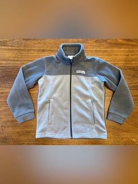 Columbia Kids Two-Tone Gray Full-Zip Fleece Jacket Size 8